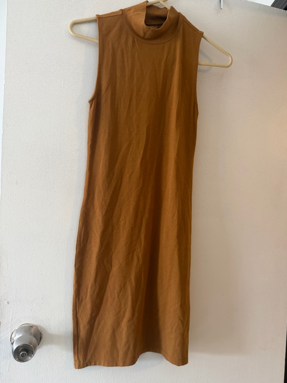 TNA Women's Camel Brown XS mock neck dress